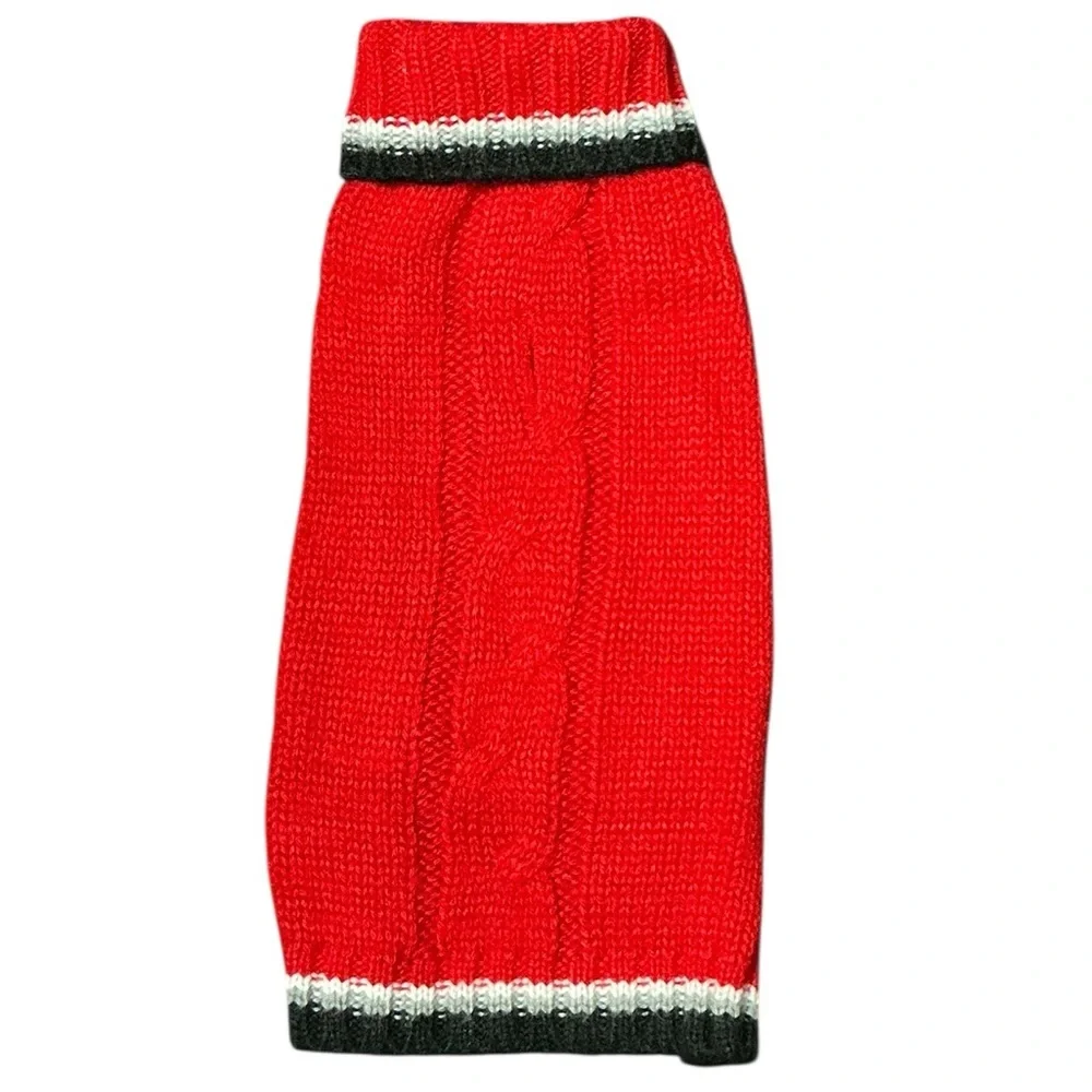 Red Cable Knit Dog Sweater